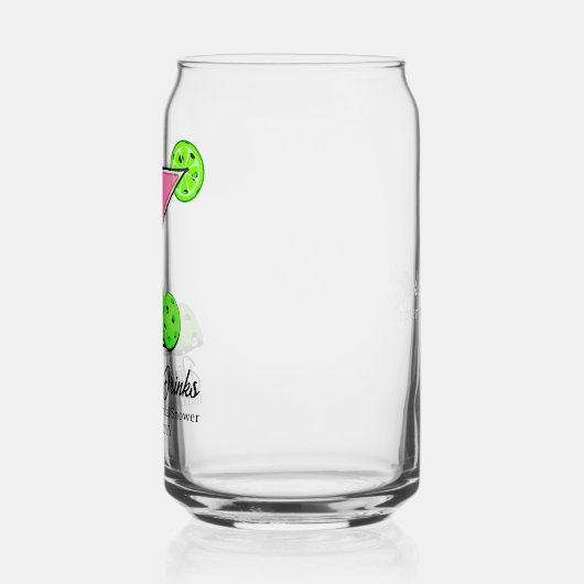 Pickleball Cosmo Dinks & Drinks Personalized Blikvorm Glas (Links)