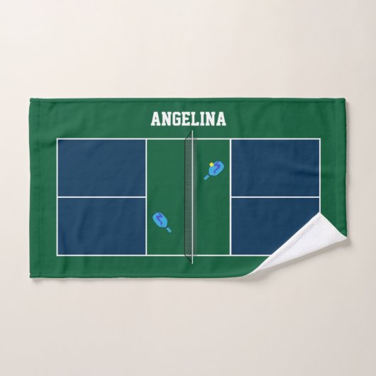 Pickleball Court gepersonaliseerd Handdoek (Handdoek)