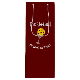 Pickleball, daar zal ik aan denken. T-Shirt glas Wijn Cadeautas