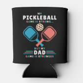 Pickleball Dad Stronger Dad Game Vader Blikjeskoeler (Achterkant)