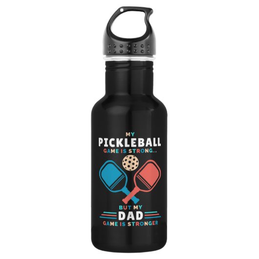 Pickleball Dad Stronger Dad Game Vader Waterfles (Voorkant)