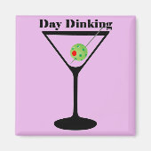 Pickleball Day Dinking Martini Pickleball Olive Magneet (Voorkant)
