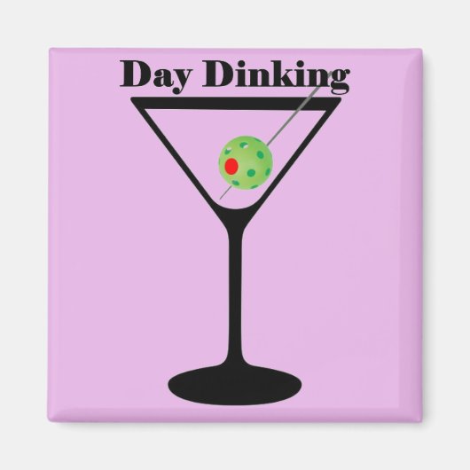 Pickleball Day Dinking Martini Pickleball Olive Magneet (Voorkant)