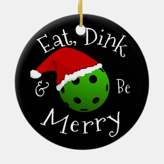 Pickleball de Noël dire ornement métallique (Dos)