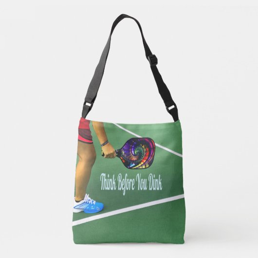 Pickleball denkt na voor je gooit crossbody tas (Achterkant)