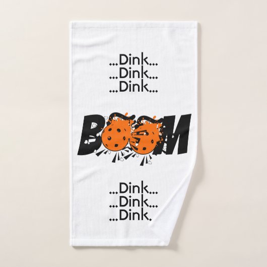 Pickleball Dink Dink Boom Orange Bombes (Serviette à main)