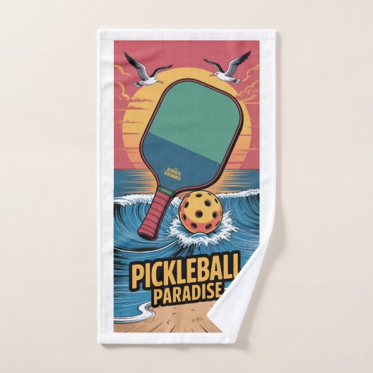 Pickleball Dinks & Drinken Beach Vibe Graphic Handdoek (Handdoek)