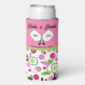 Pickleball Dinks & Drinks Bridal Shower Pink Cosmo (Seltzer Achterkant)