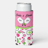 Pickleball Dinks & Drinks Bridal Shower Pink Cosmo (Seltzer Voorkant)