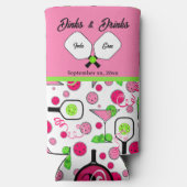 Pickleball Dinks & Drinks Bridal Shower Pink Cosmo (Achterkant)