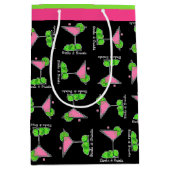 Pickleball Dinks & Drinks Cosmo Pink Cocktail Medium Cadeauzakje (Voorkant)