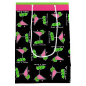 Pickleball Dinks & Drinks Cosmo Pink Cocktail Medium Cadeauzakje (Achterkant)