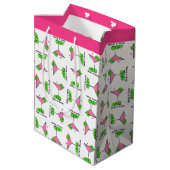 Pickleball Dinks & Drinks Pink Cosmo Cocktail Medium Cadeauzakje (Achterkant Gekanteld)