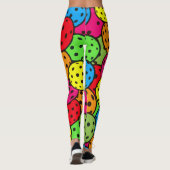Pickleball Dotée Ball Party Couleur Pop Leggings (Dos)