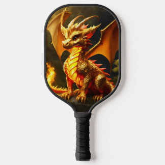 Pickleball Dragon: Een ontwerp fusie van vuur en p Paddle