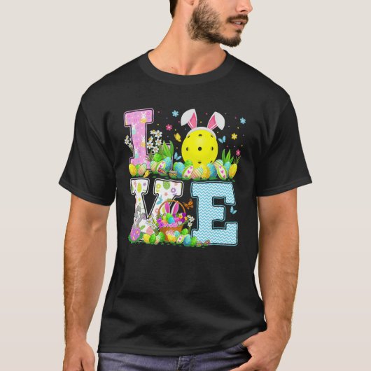 Pickleball Easter Egg Hunt Love Pickleball Pasen T-shirt (Voorkant)