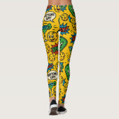 Pickleball En Bas ! Smiley Ball Court Leggings (Dos)