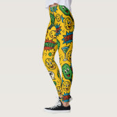 Pickleball En Bas ! Smiley Ball Court Leggings (Gauche)