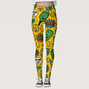 Pickleball En Bas ! Smiley Ball Court Leggings
