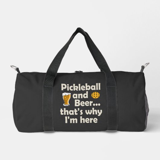 Pickleball en Bier Daarom ben ik hier Plunjezak (Voorkant)