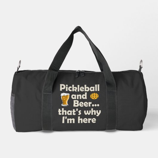 Pickleball en Bier Daarom ben ik hier Plunjezak (Achterkant)
