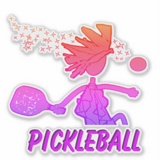 Pickleball en bleu - Autocollant en vinyle coupé s (Devant)