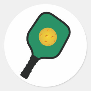 PICKLEBALL EN PADDLE RONDE STICKER
