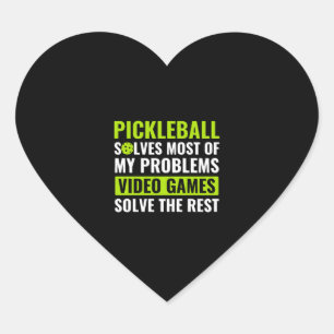 Pickleball en Videogames Pickleball Quote Grappig Hart Sticker