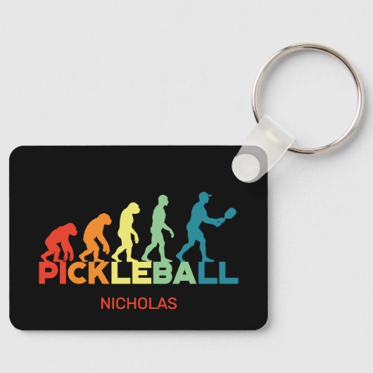 Pickleball Evolution Grappige Aangepaste Naam Sleutelhanger (Voorkant)