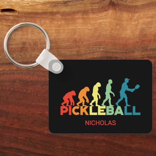 Pickleball Evolution Grappige Aangepaste Naam Sleutelhanger (Achterkant)