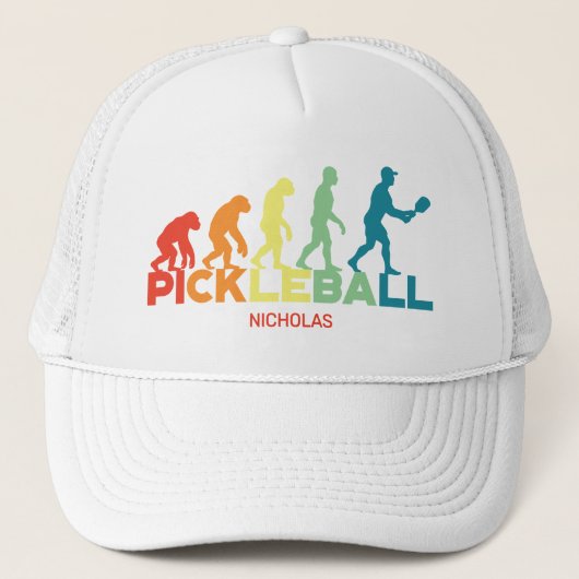Pickleball Evolution Grappige Aangepaste Naam Trucker Pet (Voorkant)
