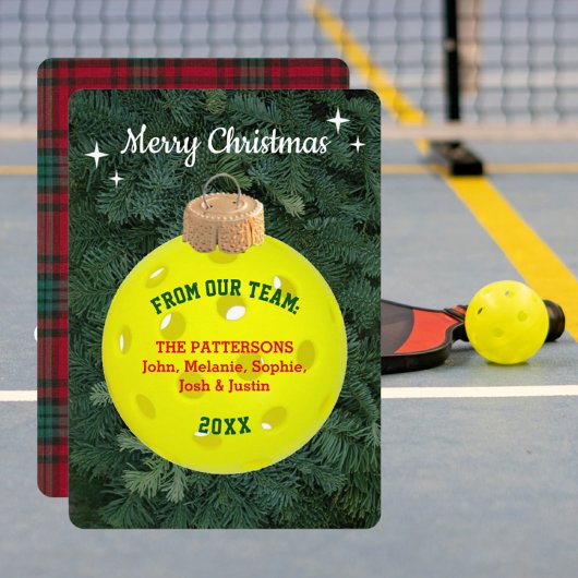 Pickleball Fan Gepersonaliseerde Kerst Kaart