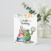 Pickleball Feest   Verjaardag Briefkaart (Staand voorkant)