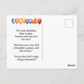 Pickleball Feest   Verjaardag Briefkaart (Achterkant)