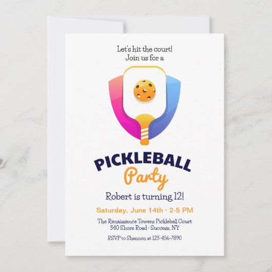 Pickleball Feestje Kaart (Voorkant)