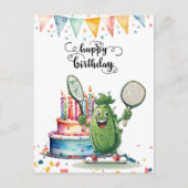 Pickleball Feestje Verjaardag Briefkaart (Voorkant)