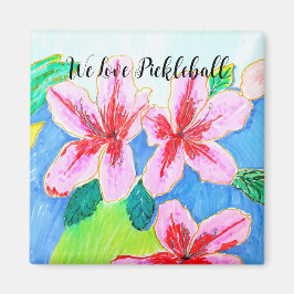 Pickleball Floral Magnet van Ariella & Lily Design Magneet