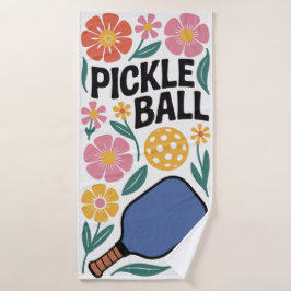 Pickleball Flower Paddle Gift Badhanddoek