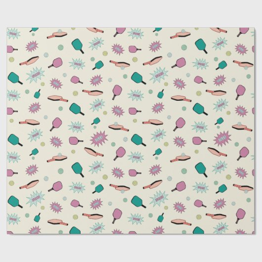 Pickleball! Fun Colorful Pattern Cadeaupapier (Vlak)
