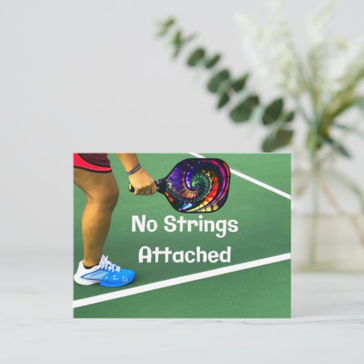 Pickleball Funny No Strings Attached Briefkaart (Staand voorkant)