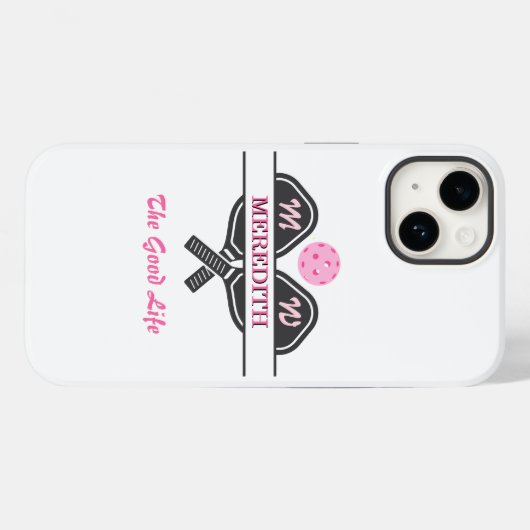 Pickleball Gal Paddles Aangepaste Monogram Naam Case-Mate iPhone Case (Achterkant (horizontaal))