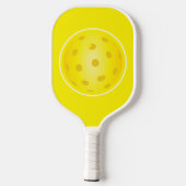 Pickleball Geel Wit Patroon Monogram Paddle (Achterkant)
