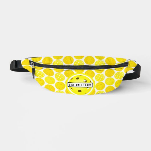 Pickleball Geel Wit Pickleballs gepersonaliseerd Heuptasje (Voorkant)