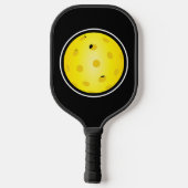 Pickleball Geel Zwart Gepersonaliseerd Monogram Pickleball Paddle (Achterkant)