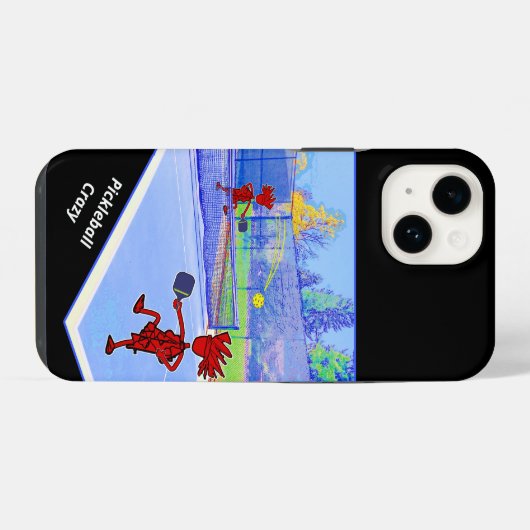 Pickleball Gek Kleurrijk Ontwerp iPhone Hoesje (Achterkant horizontaal)