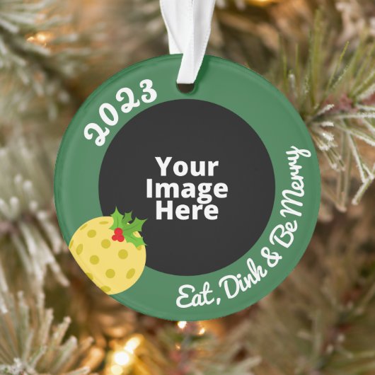 Pickleball Gepersonaliseerde foto Kerstmis Ornament (Boom)