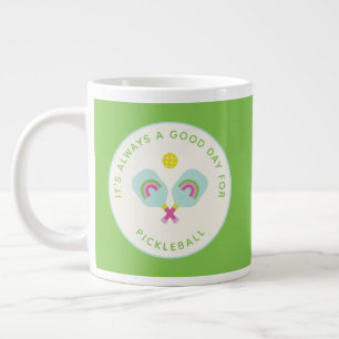 Pickleball Gepersonaliseerde Gift Rainbow Custom Extra Grote Beker