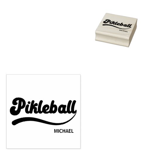 Pickleball Gepersonaliseerde naam Rubberstempel (Gestempeld)