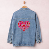 Pickleball Gevuld Hart Roze en Rode Liefde Denim Jacket (Hangar)