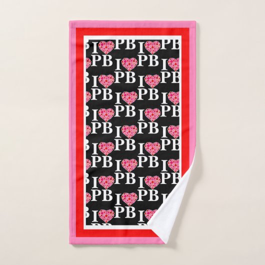 Pickleball Gevuld Hart Roze en Rood I Hart PB Handdoek (Handdoek)